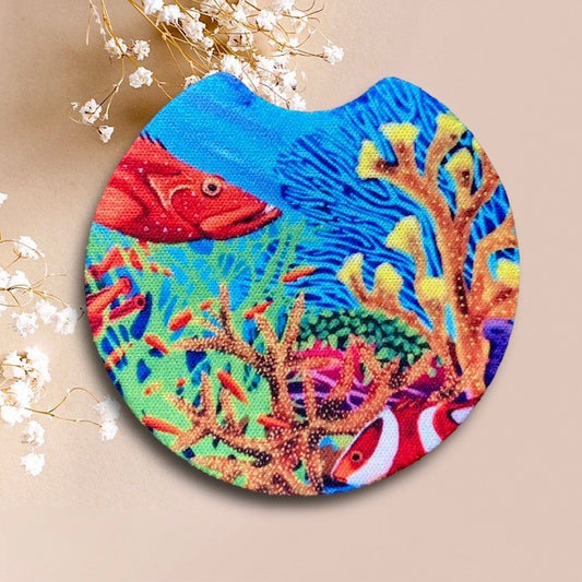 Car Cup Coaster Set of 2 Red Emp and Trout