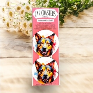 Car Cup Coasters Set of 2 Cattle Dog