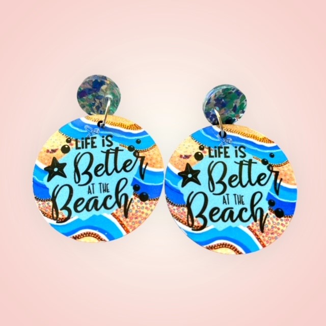 Earrings Wooden Lifes Better At The Beach
