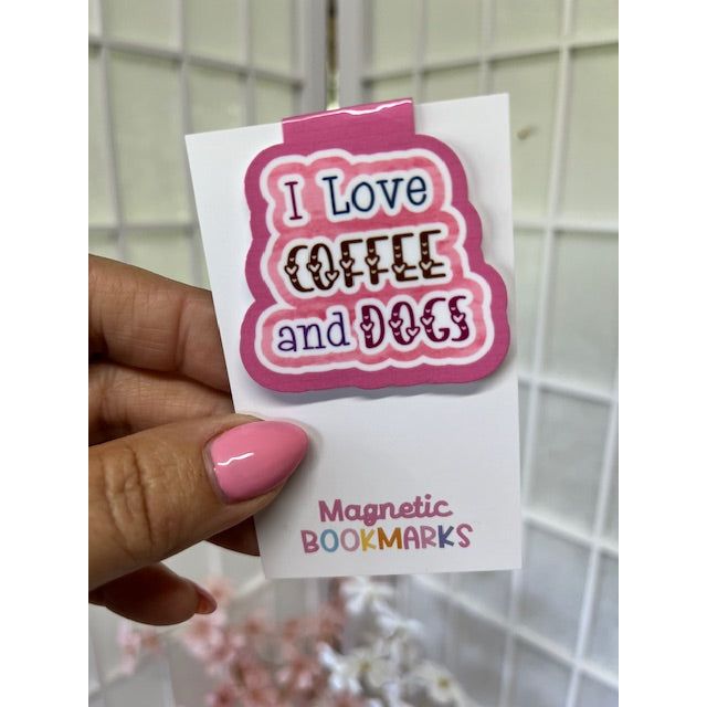 Magnetic Bookmark Holographic I Love Chocolate and Dogs