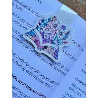 Magnetic Bookmark Holographic Pastel Flowers