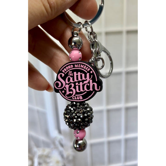 Salty Bitch Beaded Bar Keychain