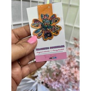 Magnetic Bookmark Holographic, Laminated Wildflower Design